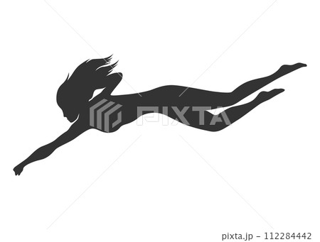 Woman superhero silhouette. Business woman revealed as super hero. Female power concept isolated on white background Woman superhero silhouette. Business woman revealed as super hero. Female power concept isolated on white background 112284442