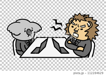 Depressed subordinate and angry boss - animal characters 112284629