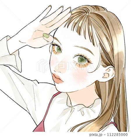 了解のポーズをしている女性 112285000