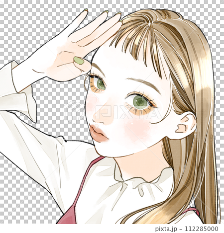 了解のポーズをしている女性 112285000