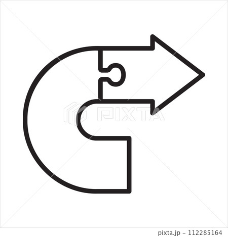 Infographic arrow jigsaw line icon vector 112285164