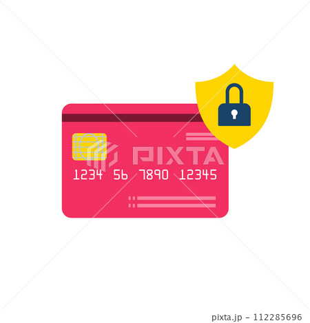 クレジットカードとセキュリティアイコン 112285696
