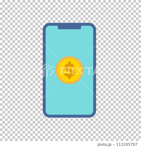 Money dollar coin in smartphone 112285707