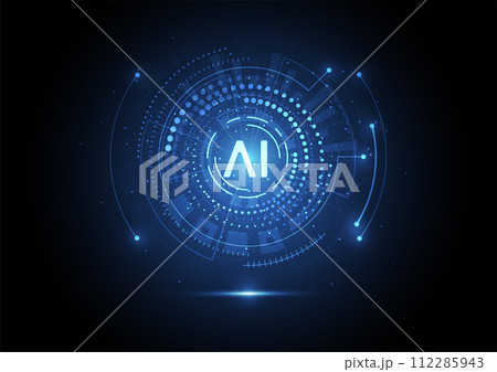 Artificial intelligence chipset on circuit board in futuristic concept technology artwork for web, banner, card, cover. Vector illustration Artificial intelligence chipset on circuit board in futuristic concept technology artwork for web, banner, card, cover. Vector illustration 112285943