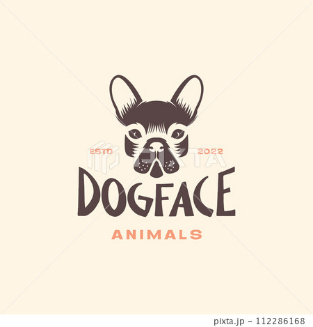 animal pets dog French Bulldog head vintage isolated logo design vector animal pets dog French Bulldog head vintage isolated logo design vector 112286168