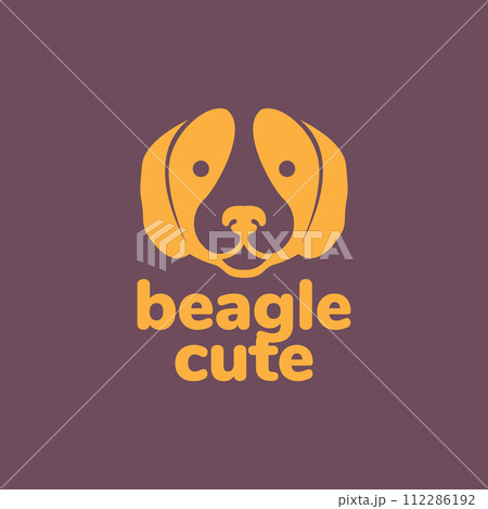 beagle head pets dog mascot cartoon flat modern minimal logo icon vector illustration beagle head pets dog mascot cartoon flat modern minimal logo icon vector illustration 112286192