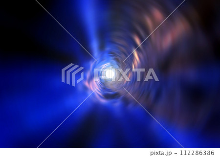 宇宙空間のワープをイメージした背景素材（ワームホール ・ブラックホールのイメージ） 112286386