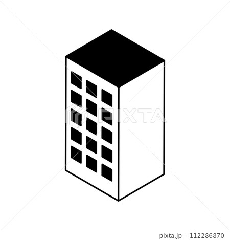 アイソメトリック調の建物のイラストアイコン 112286870