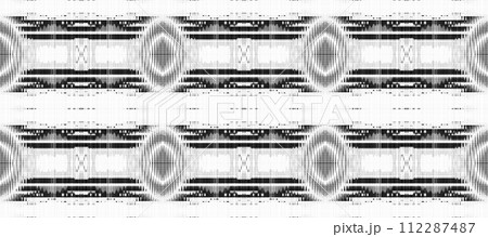 Abstract seamless black and white halftone fashion pillow pattern, grunge fabric texture Abstract seamless black and white halftone fashion pillow pattern, grunge fabric texture 112287487