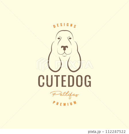 animal pets dog basset hound mascot minimal hipster logo design vector animal pets dog basset hound mascot minimal hipster logo design vector 112287522