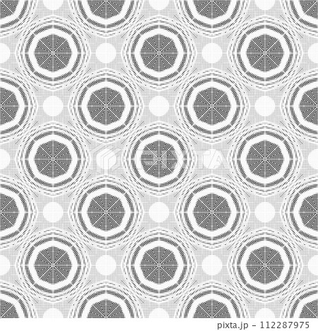 Abstract seamless black and white halftone fashion pillow pattern, grunge  fabric texture 112287975