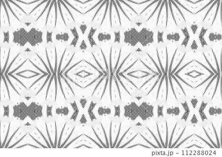 Abstract seamless black and white halftone fashion pillow pattern, grunge  fabric texture 112288024