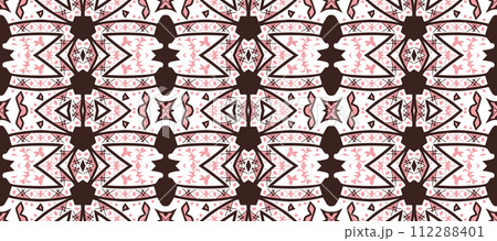 Elegant very beautiful pink and white seamless pattern. Ornamental style tribal ethnic background 112288401
