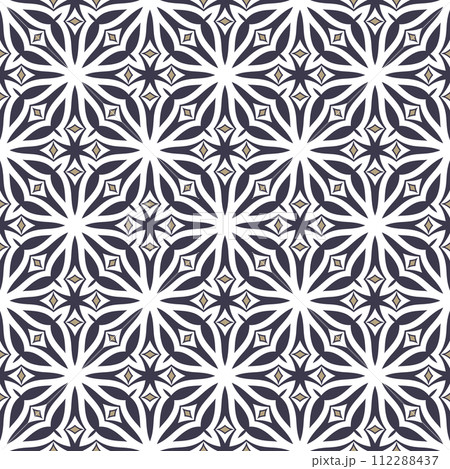 Vintage seamless pattern. Ornamental antique style floral background. Gray and white ornament 112288437