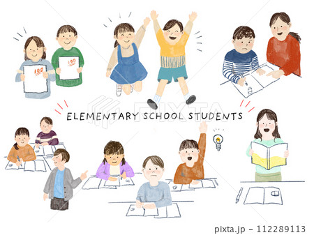 小学生の学校生活、勉強、セット 112289113