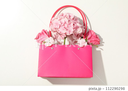 Beautiful, pink flowers on a white background. Beautiful, pink flowers on a white background. 112290298