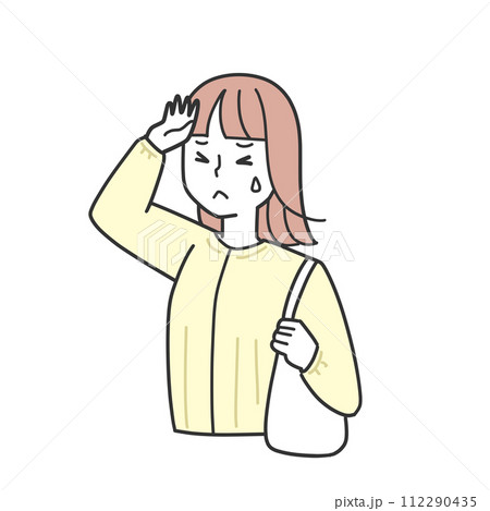 手をかざす女性 手をかざす女性 112290435