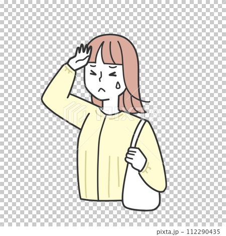 手をかざす女性 手をかざす女性 112290435
