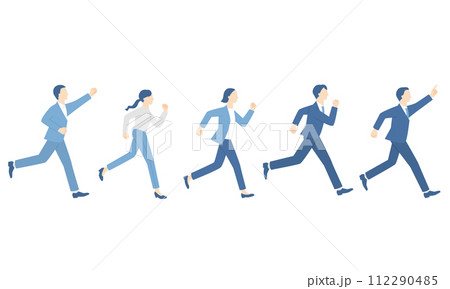 目標に向かって走るビジネスパーソン 112290485