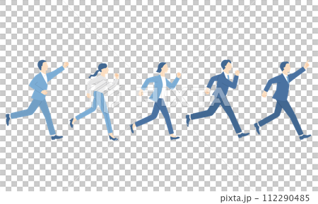 目標に向かって走るビジネスパーソン 112290485