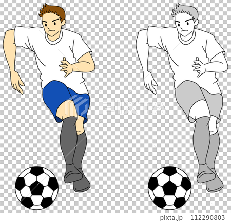 サッカー選手（男性）のイラストセット 112290803