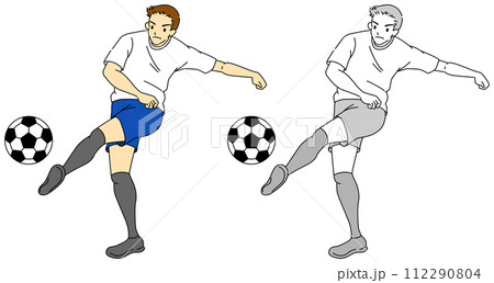 サッカー選手（男性）のイラストセット 112290804
