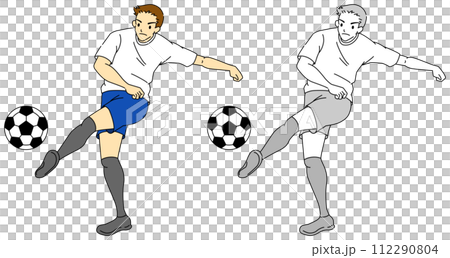 サッカー選手（男性）のイラストセット 112290804