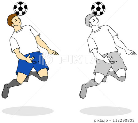 サッカー選手（男性）のイラストセット 112290805