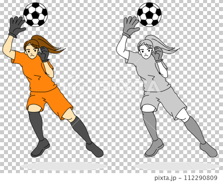 Soccer player (female) illustration set 112290809