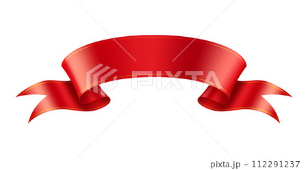 Mockup red ribbon realistic vector illustration on white Mockup red ribbon realistic vector illustration on white 112291237