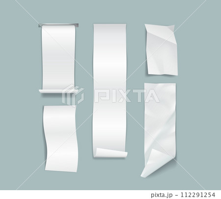 Paper strips for bills realistic vector illustration set 112291254