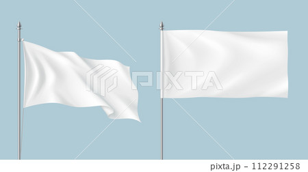 Flattering and plain mockup flags realistic illustration set Flattering and plain mockup flags realistic illustration set 112291258