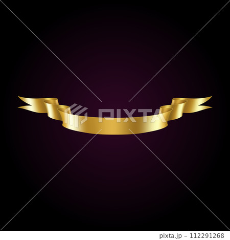 Shiny golden ribbon realistic vector illustration design Shiny golden ribbon realistic vector illustration design 112291268