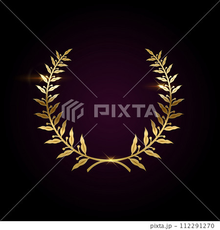 Winner wreath of laurel branches realistic vector icon 112291270
