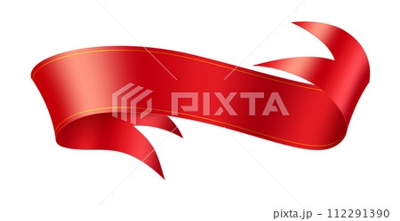 Mockup red ribbon realistic vector illustration on white Mockup red ribbon realistic vector illustration on white 112291390