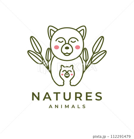 dog and puppy pets family mother leaves nature lines minimal modern mascot cartoon logo vector icon illustration dog and puppy pets family mother leaves nature lines minimal modern mascot cartoon logo vector icon illustration 112291479