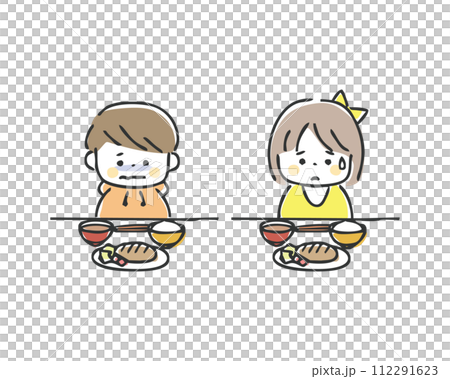 食欲のない子供のイラスト 112291623