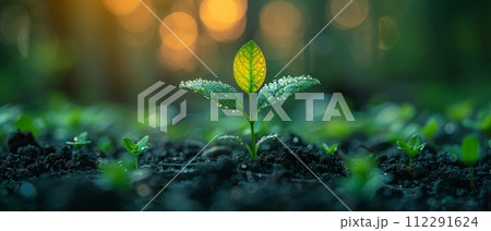 AI-generated content. Environment target of Green Business, Business Development Strategies with Environmental Conservation. A new green business plan. 112291624
