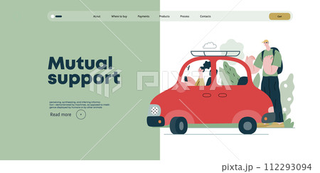 Mutual Support: Assistance in parking the car -modern flat vector concept illustration of man assisting woman with parallel parking A metaphor of voluntary collaborative exchanges of resource, service Mutual Support: Assistance in parking the car -modern flat vector concept illustration of man assisting woman with parallel parking A metaphor of voluntary collaborative exchanges of resource, service 112293094