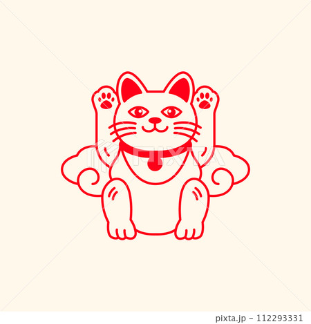 Maneki neko lucky cat line art cartoon mascot logo icon vector illustration Maneki neko lucky cat line art cartoon mascot logo icon vector illustration 112293331