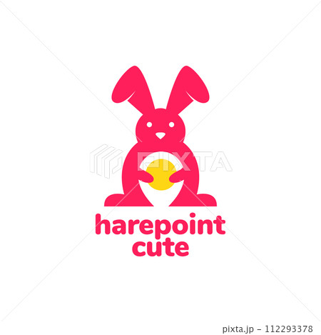 animal pets rabbit hare bunny pet shop point map logo design vector 112293378