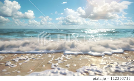 Dreamy Beach Scene with Ocean Waves Dreamy Beach Scene with Ocean Waves 112293733