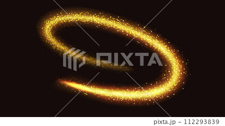 Magic golden glitter curve realistic vector illustration 112293839
