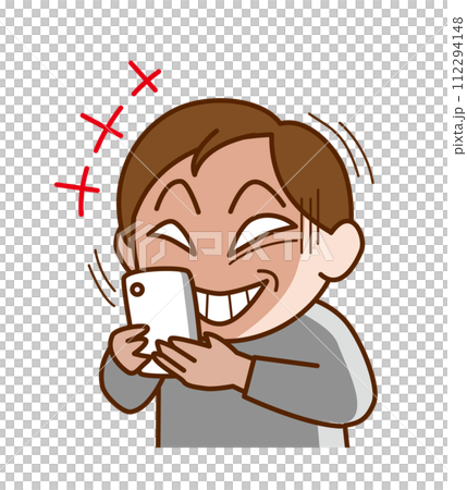 SNS上で誹謗中傷する男性 112294148