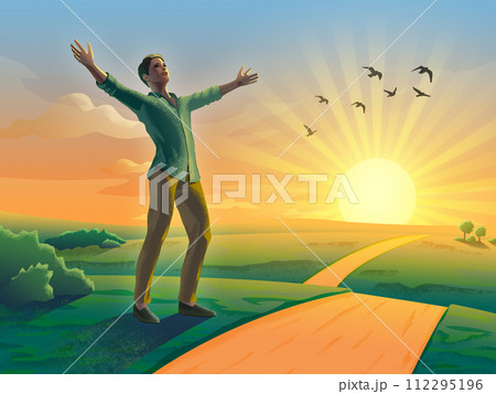 Sunset happiness 112295196