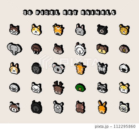 3Dドット絵 動物 アイコンセット02 112295860