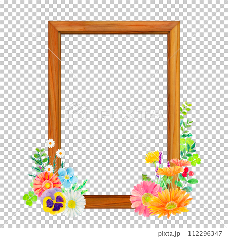 水彩イラスト ボタニカルなフレーム 水彩イラスト ボタニカルなフレーム 112296347