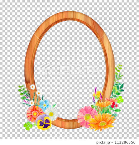 水彩イラスト ボタニカルなフレーム 水彩イラスト ボタニカルなフレーム 112296350