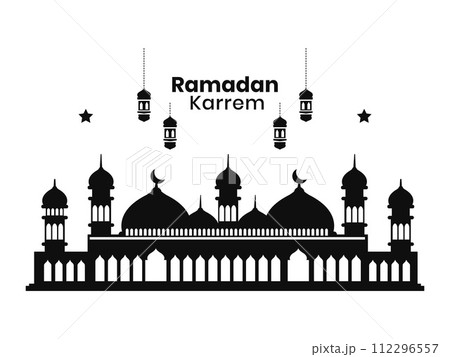 Abstract mosque silhouette Ramadan kareem background	 112296557