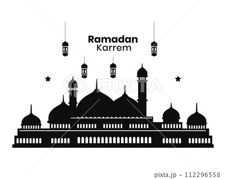 Abstract mosque silhouette Ramadan kareem background Abstract mosque silhouette Ramadan kareem background 112296558